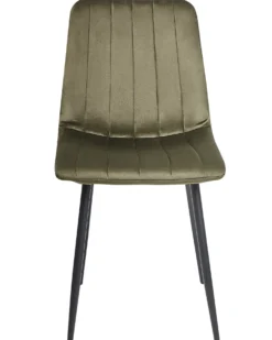 Sæt med 4 spisebordsstole KALISPELL Velour Olivengrøn
