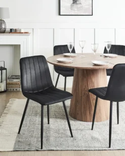 Sæt med 4 spisebordsstole KALISPELL Velour Sort