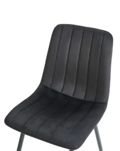 Sæt med 4 spisebordsstole KALISPELL Velour Sort