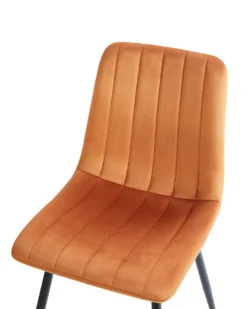 Sæt med 4 spisebordsstole KALISPELL Velour Orange