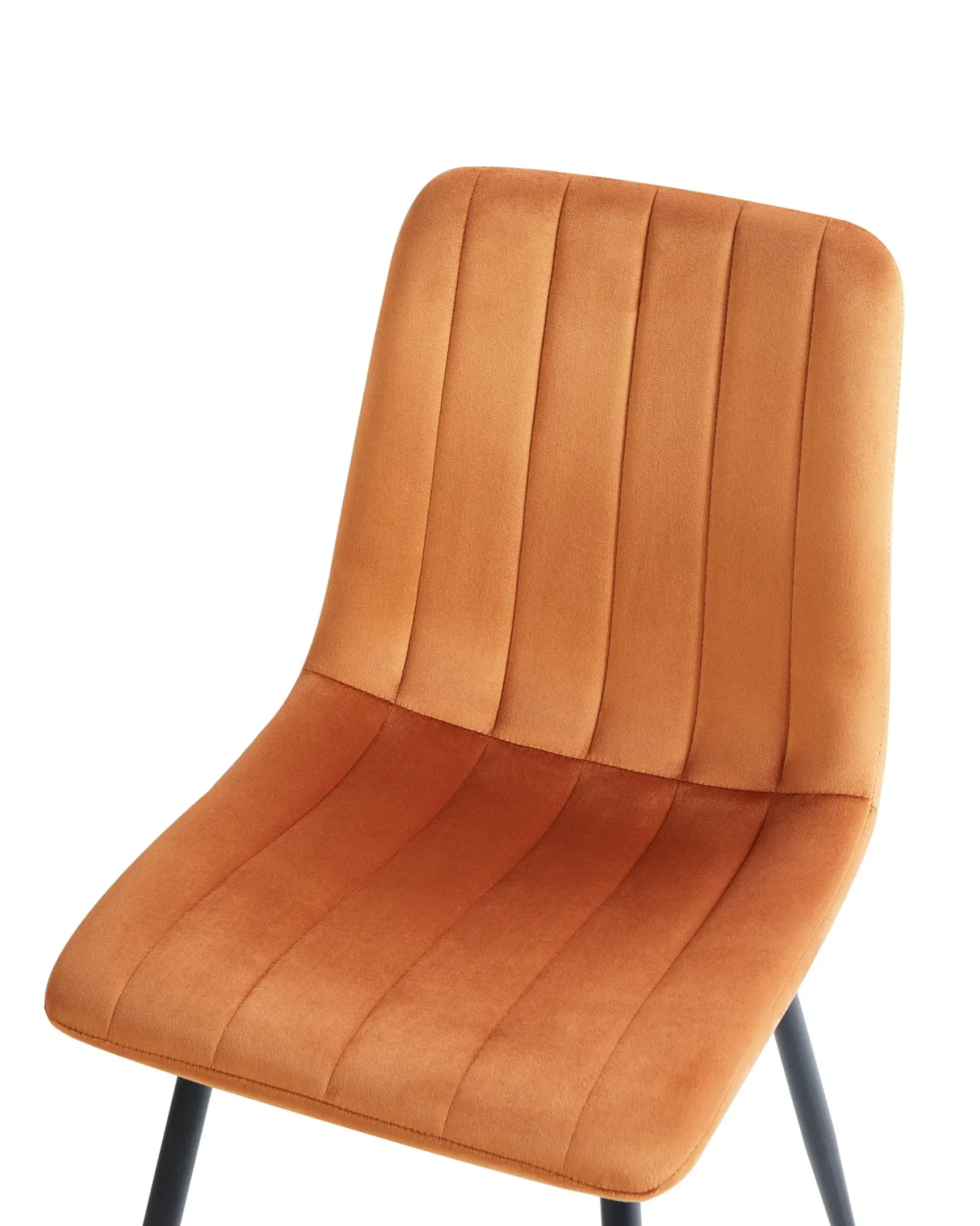 Sæt med 4 spisebordsstole KALISPELL Velour Orange