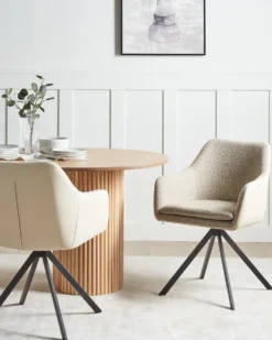 Sæt med 2 spisebordsstole LITHIA Brungrå