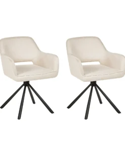 Sæt med 2 spisebordsstole LOURES Lys Beige