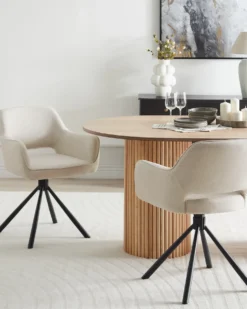 Sæt med 2 spisebordsstole LOURES Lys Beige