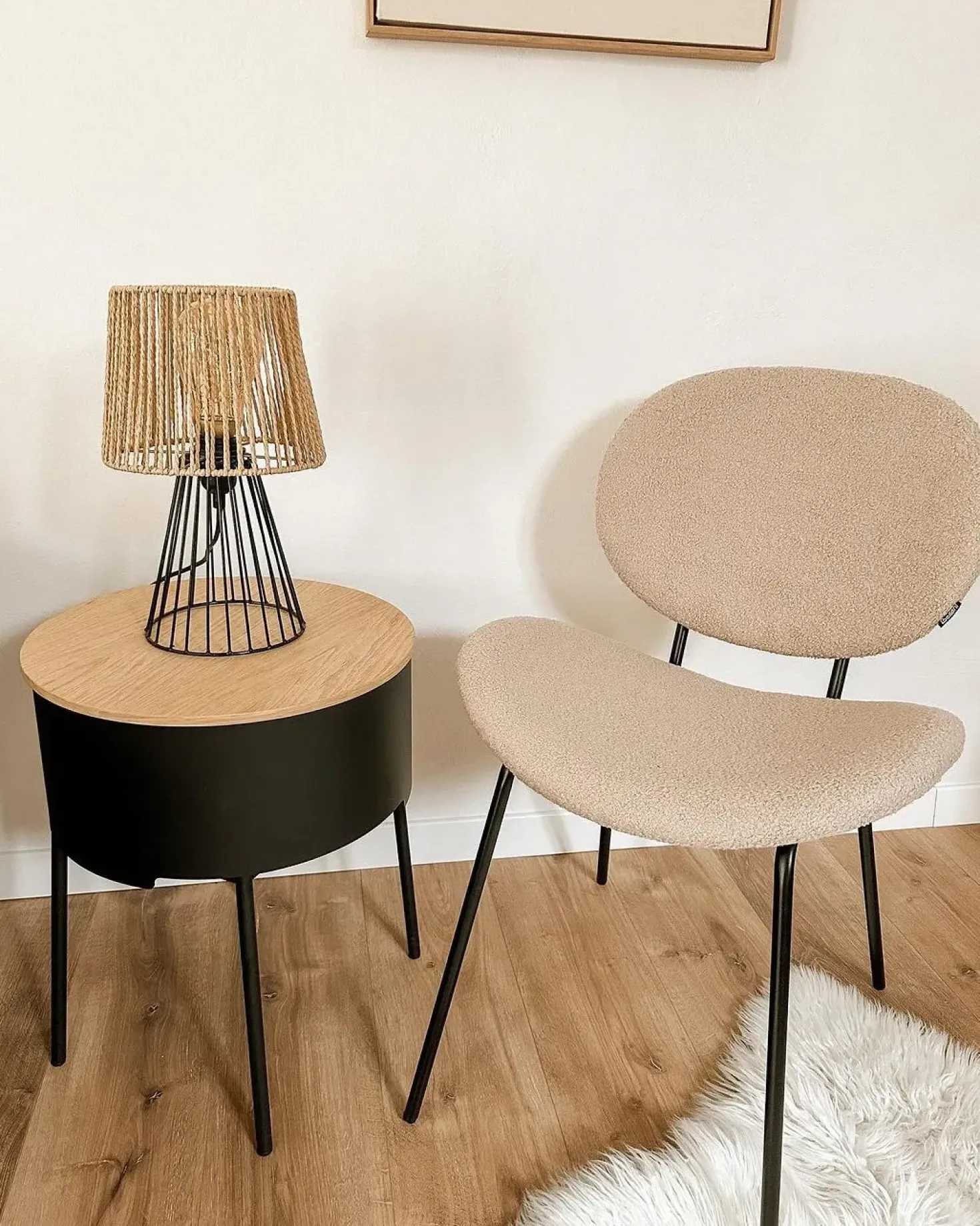 Sæt med 2 spisebordsstole LUANA Boucle Brungrå