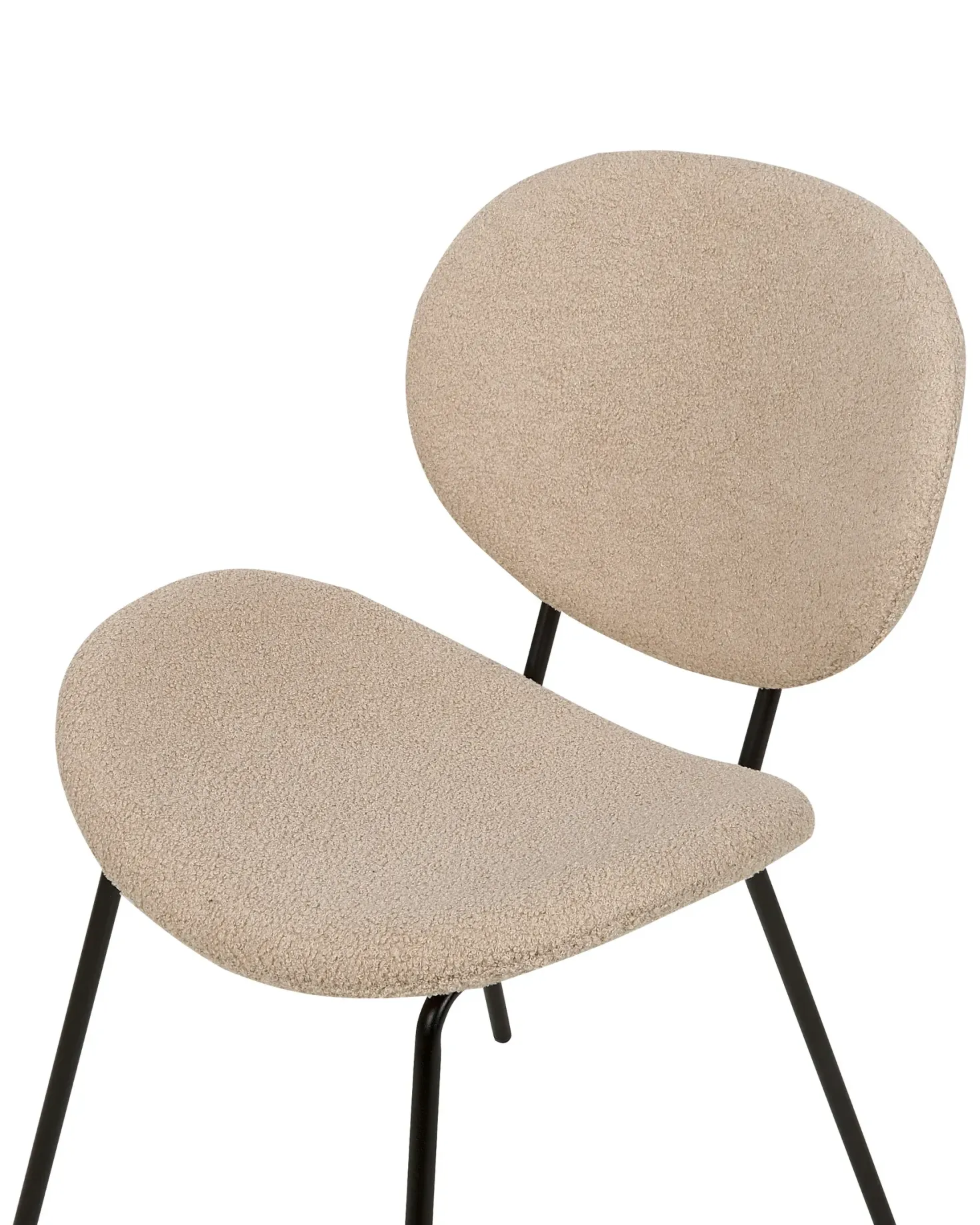 Sæt med 2 spisebordsstole LUANA Boucle Brungrå