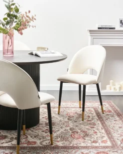 Sæt med 2 spisebordsstole MAGALIA Velour Lys Beige
