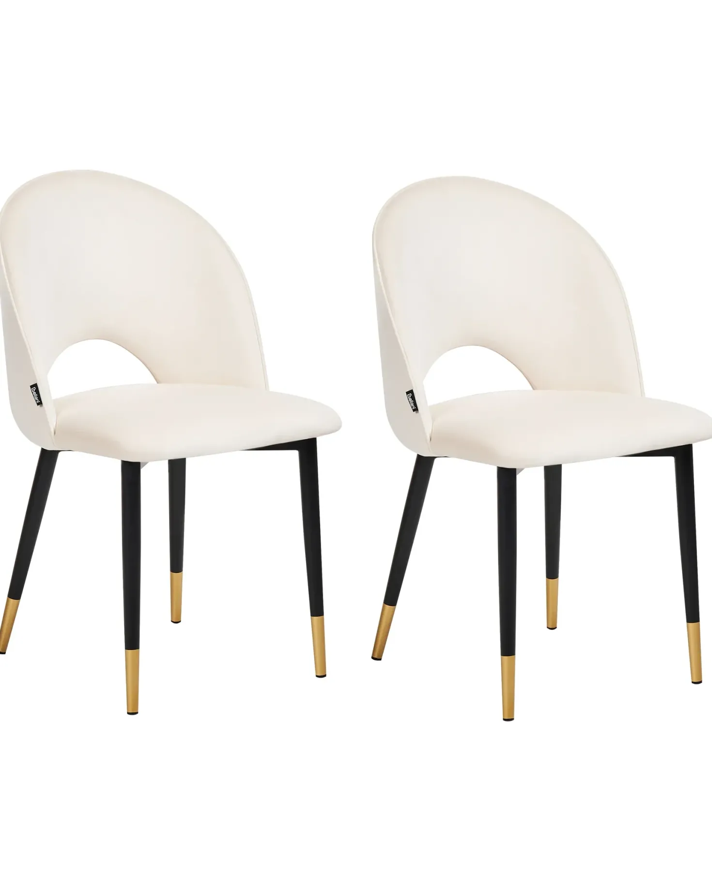 Sæt med 2 spisebordsstole MAGALIA Velour Lys Beige