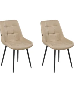 Sæt med 2 spisebordsstole MELROSE Kunstlæder Beige