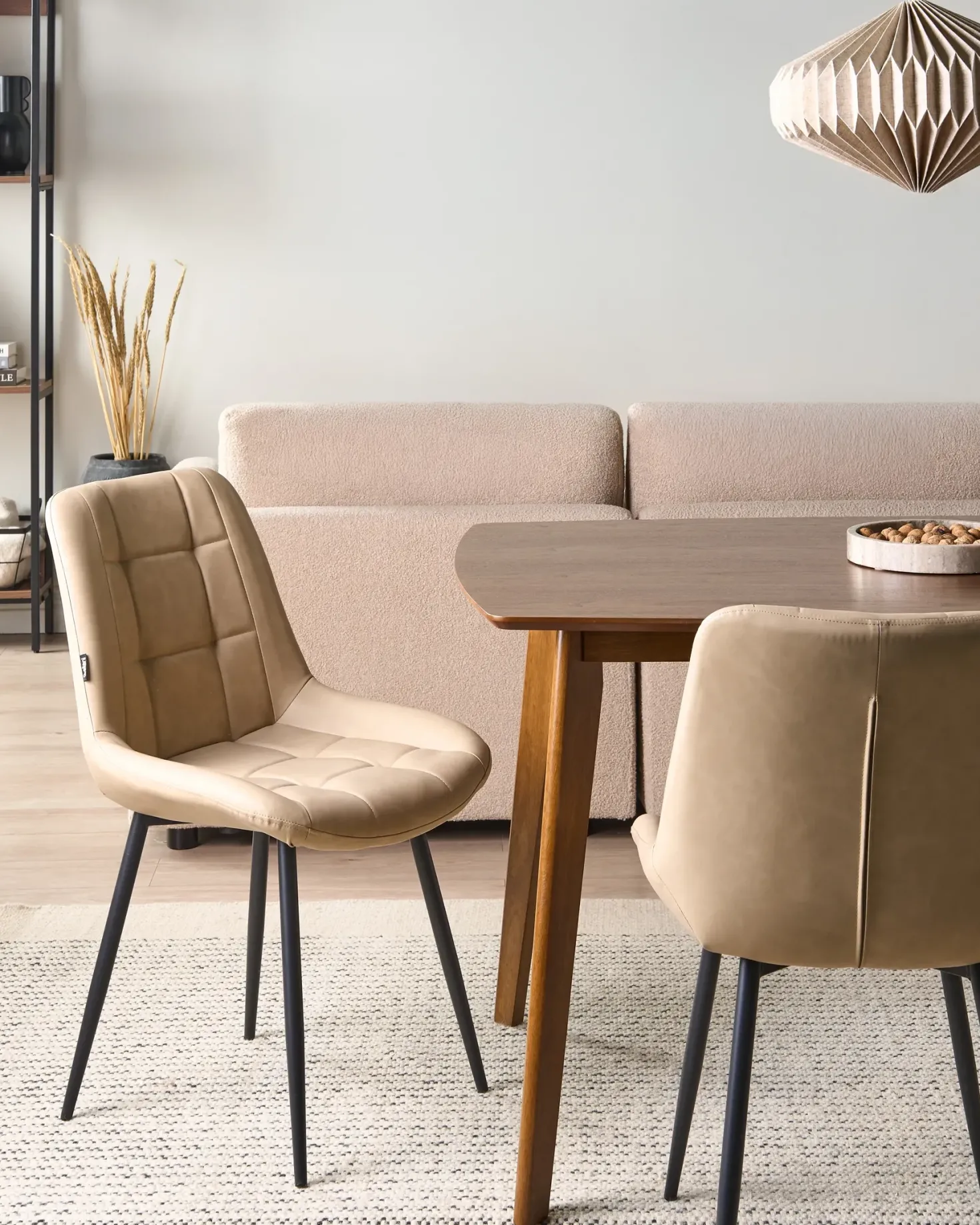 Sæt med 2 spisebordsstole MELROSE Kunstlæder Beige