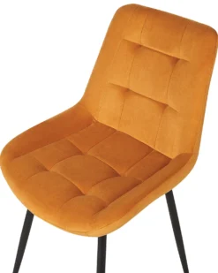 Sæt med 2 spisebordsstole MELROSE Velour Orange