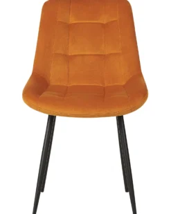 Sæt med 2 spisebordsstole MELROSE Velour Orange