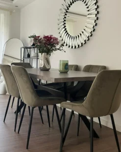 Sæt med 2 spisebordsstole MELROSE Velour Olivengrøn