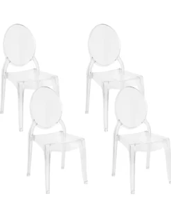 Sæt med 4 spisebordsstole MERTON Transparent