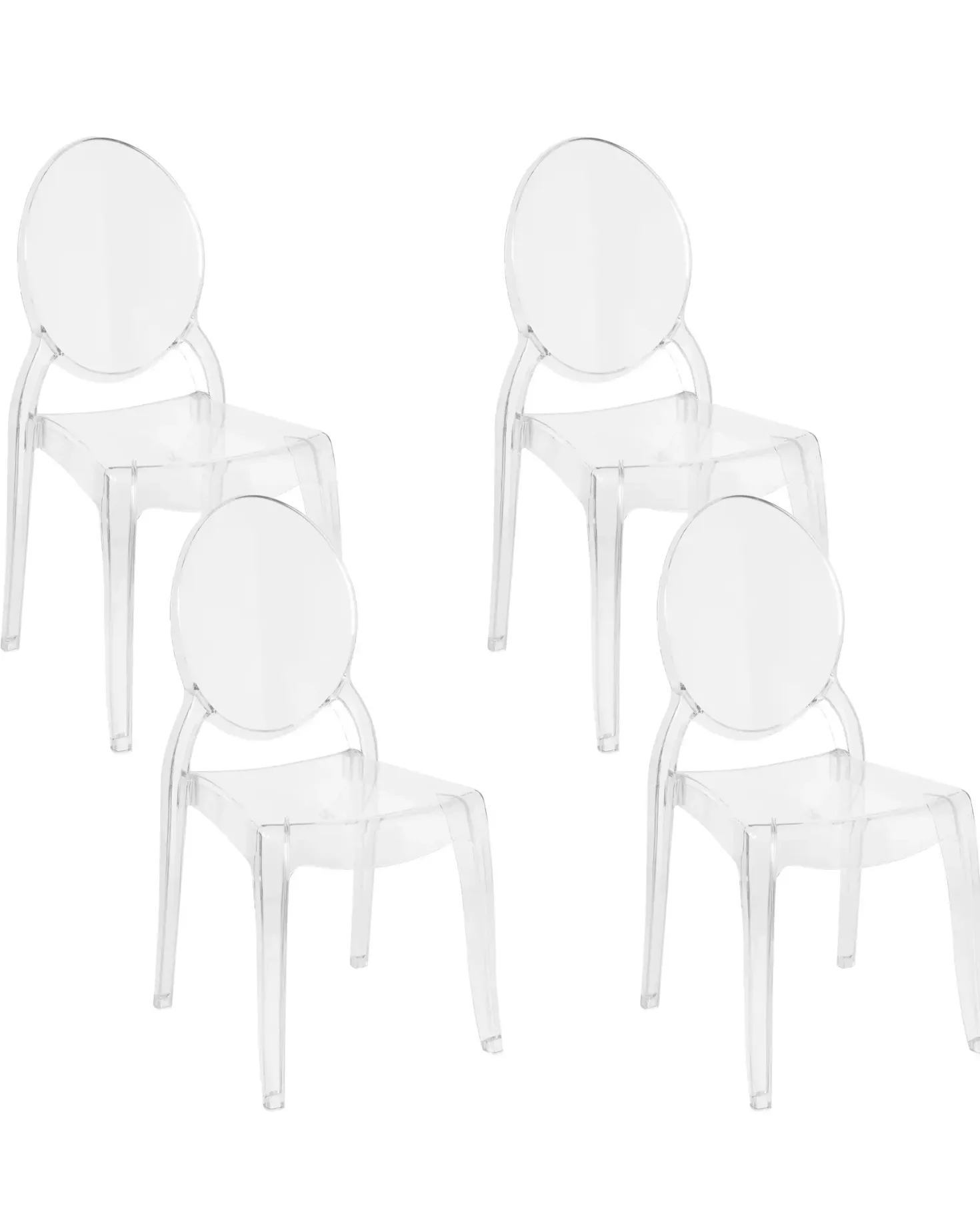 Sæt med 4 spisebordsstole MERTON Transparent