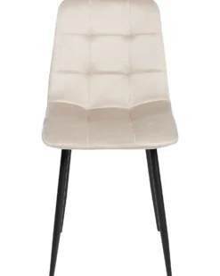 Sæt med 4 spisebordsstole POWELL Velour Beige