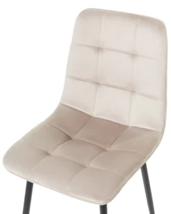 Sæt med 4 spisebordsstole POWELL Velour Beige