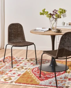 Sæt med 2 spisebordsstole ROXTON Rattan Mørkebrun