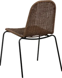 Sæt med 2 spisebordsstole ROXTON Rattan Mørkebrun