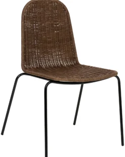 Sæt med 2 spisebordsstole ROXTON Rattan Mørkebrun