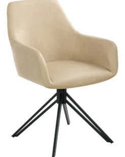 Sæt med 2 spisebordsstole SANSARC Kunstlæder Beige