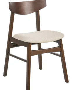 Sæt med 2 spisebordsstole SMILEY Træ Brun/beige