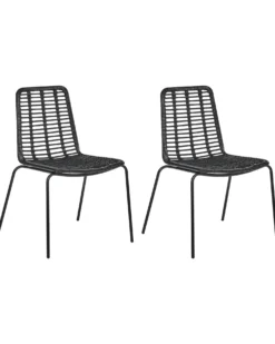 Sæt med 2 spisebordsstole TAOS Rattan Sort