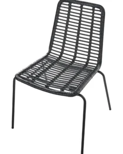 Sæt med 2 spisebordsstole TAOS Rattan Sort