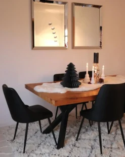 Sæt med 2 spisebordsstole VALERIE Kunstlæder Sort