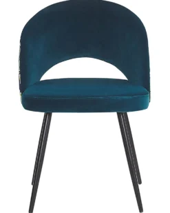 Sæt med 2 spisebordsstole VIVIAN Velour Søblå