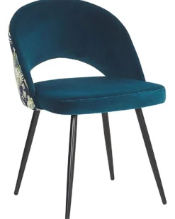 Sæt med 2 spisebordsstole VIVIAN Velour Søblå