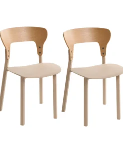 Sæt med 2 spisebordsstole WALDEN Lys Beige