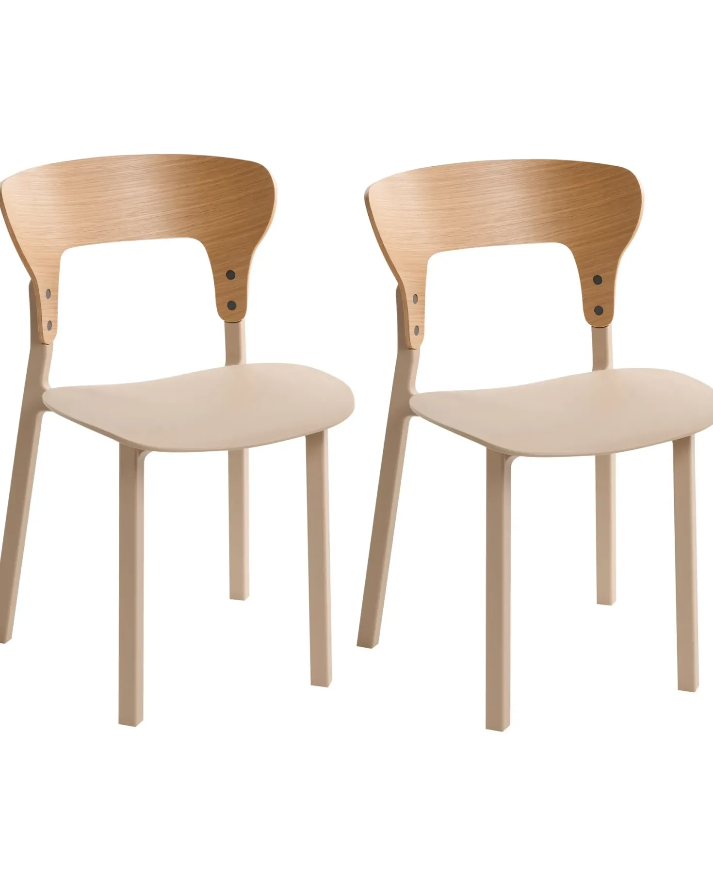 Sæt med 2 spisebordsstole WALDEN Lys Beige