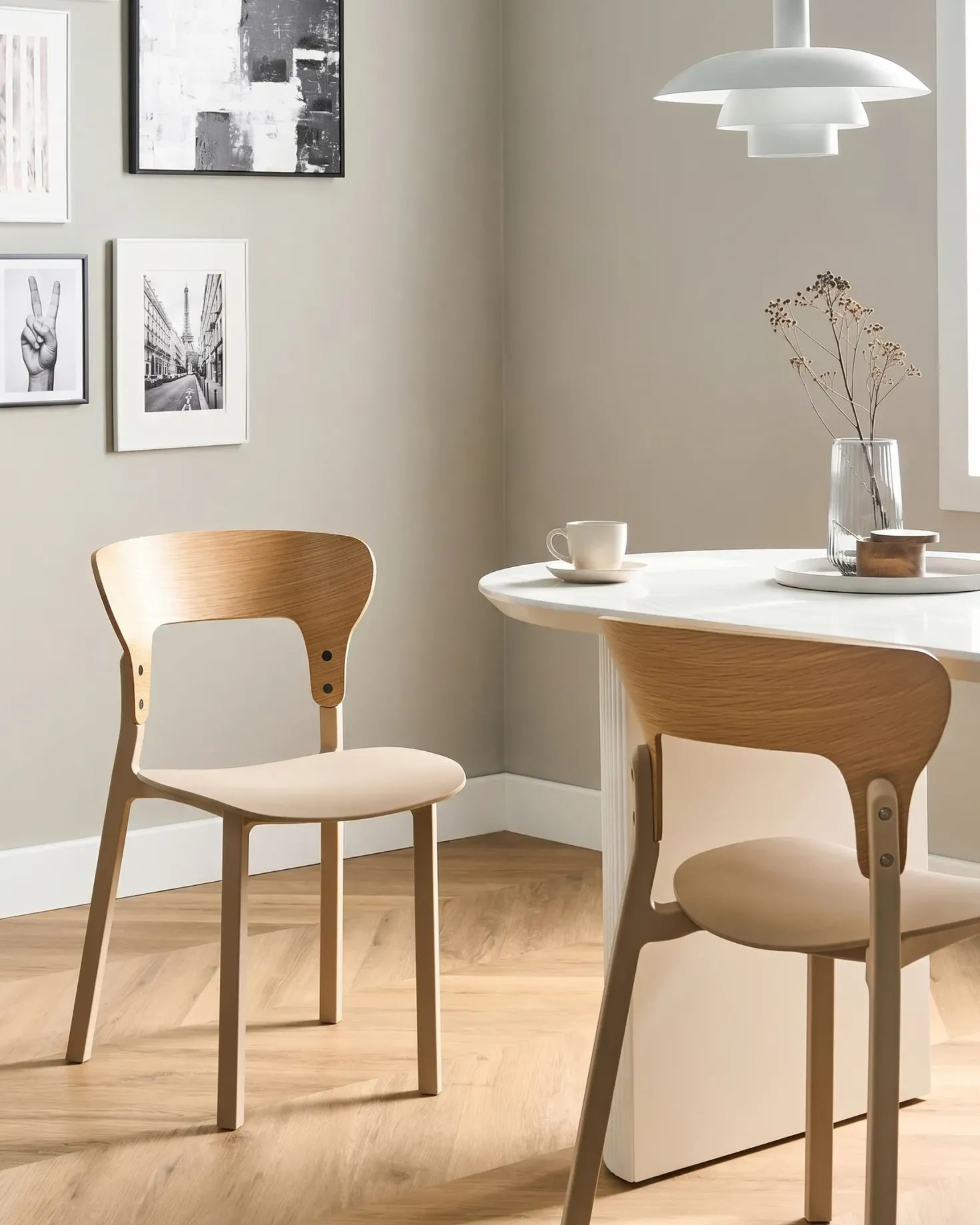 Sæt med 2 spisebordsstole WALDEN Lys Beige