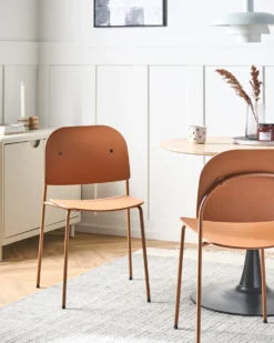Sæt med 2 spisebordsstole WINDUST Metal Orange