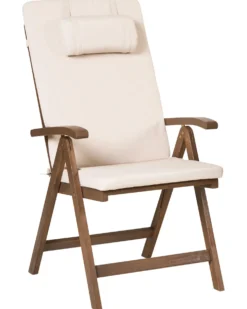 Sæt med 2 stole med puder AMANTEA PREMIUM Akacietræ Lys Beige