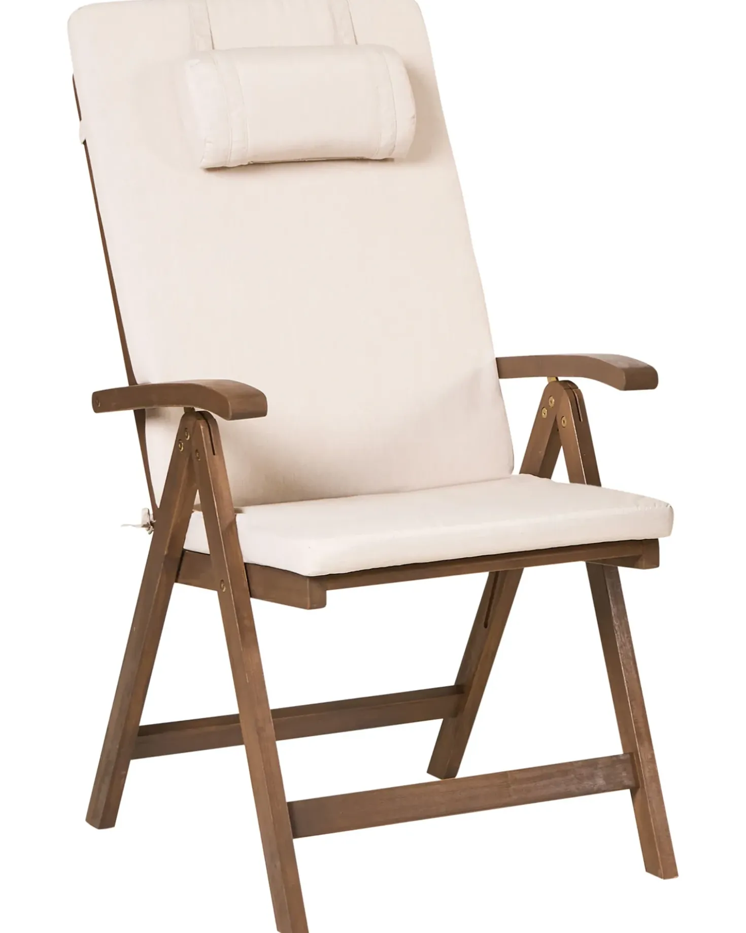 Sæt med 2 stole med puder AMANTEA PREMIUM Akacietræ Lys Beige
