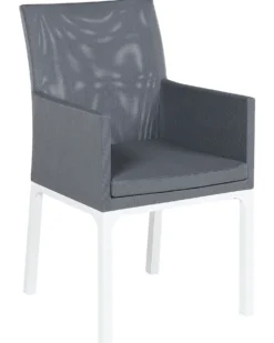 Sæt med 2 stole med puder BACOLI Mørkegrå