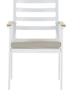 Sæt med 4 stole med puder CAVOLI Metal Beige