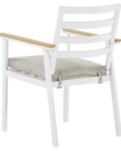 Sæt med 4 stole med puder CAVOLI Metal Beige