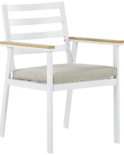 Sæt med 4 stole med puder CAVOLI Metal Beige