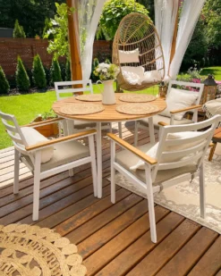 Sæt med 4 stole med puder CAVOLI Metal Beige
