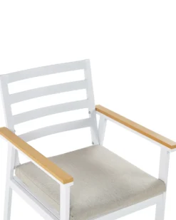 Sæt med 4 stole med puder CAVOLI Metal Beige