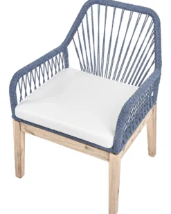 Sæt med 2 stole med puder OLBIA Navy Blå