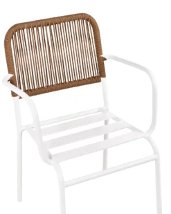 Sæt med 8 stole med puder TACENO Metal Hvid