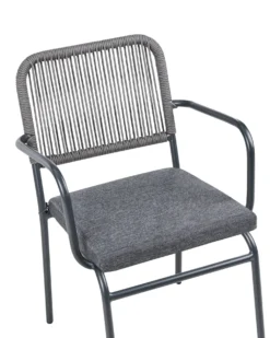 Sæt med 8 stole med puder TACENO Metal Grå