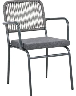 Sæt med 8 stole med puder TACENO Metal Grå