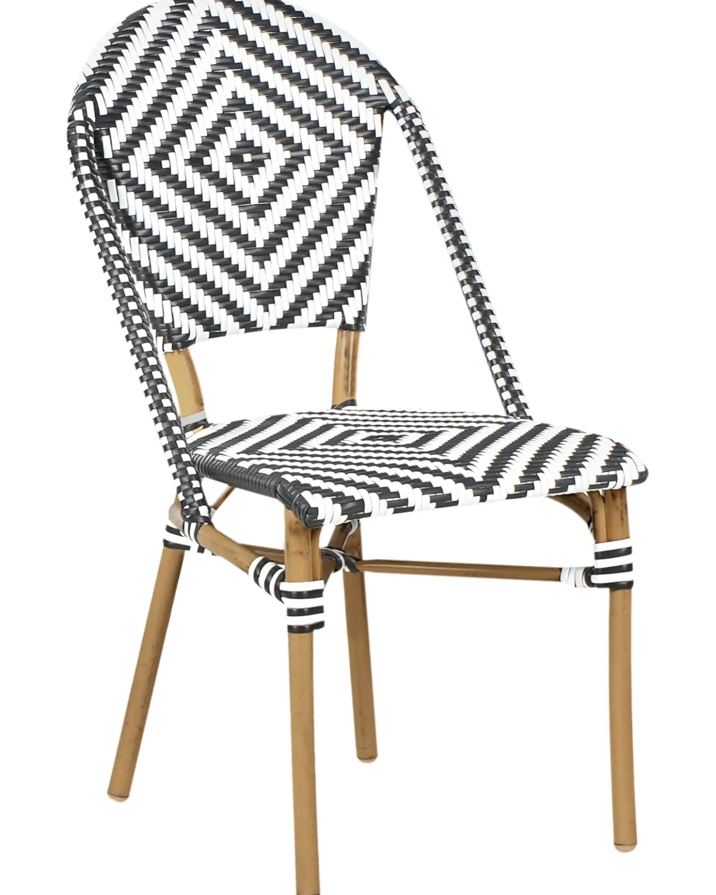 Sæt med 4 stole RIFREDDO PE-rattan Sort/hvid
