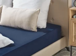 Stræklagen HOFUF Bomuld 90 x 200 cm Navy Blå