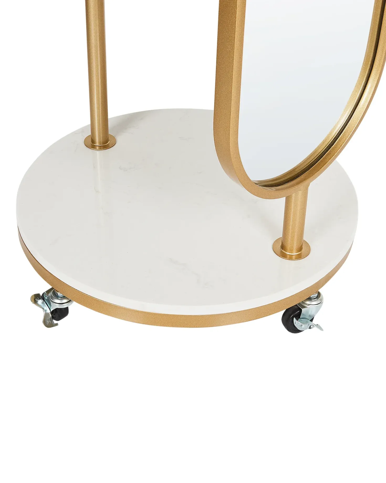 Stumtjener med spejl LORENA 172 cm Metal Guld